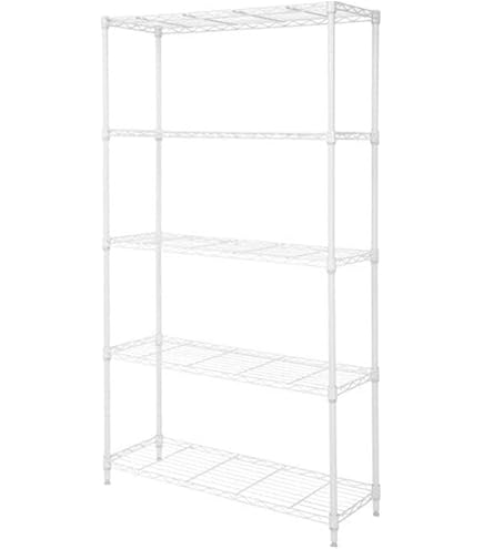 ホワイト スチール製 4段ワイヤーラック 8-5074-04 ワイヤーラック 4段 1822×457×1507mm 61-62-9-4 【AXEL スチールラック・メタルラック